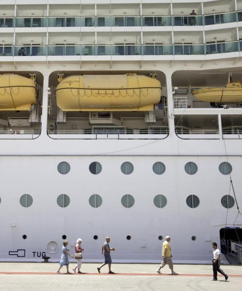 A cruise ship in Dubai. The question of how VAT refunds for tourists would be organised remains open. Jaime Puebla / The National 