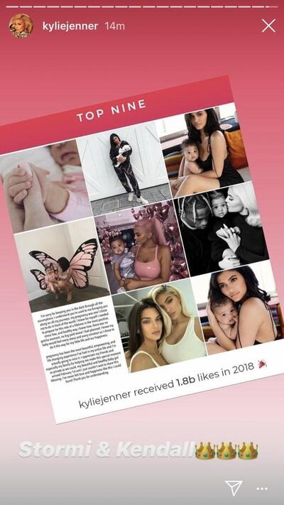 "Stormi & Kendall": Kylie Jenner shared her Top Nine Instagram posts of the year. Kylie Jenner / Instagram