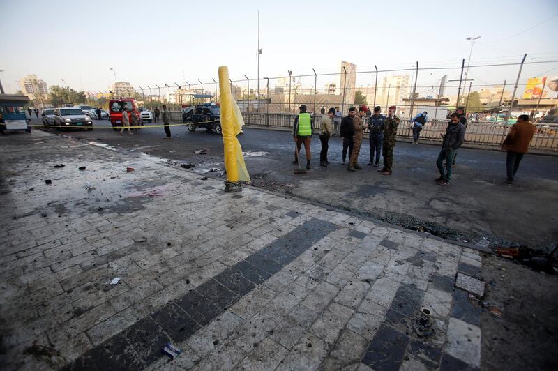 The site of the bomb blast. Khalid Al Mousily / Reuters