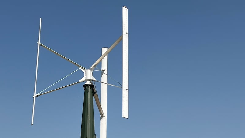 Vertical axis wind turbines are  gaining popularity in cities where larger, horizontal axis versions aren’t as practical. Cody Combs / The National