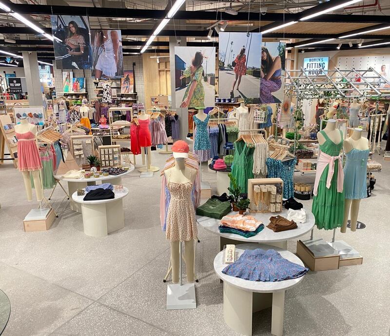 The new interior of Urban Outfitters in Yas Mall. Courtesy Urban Outfitters