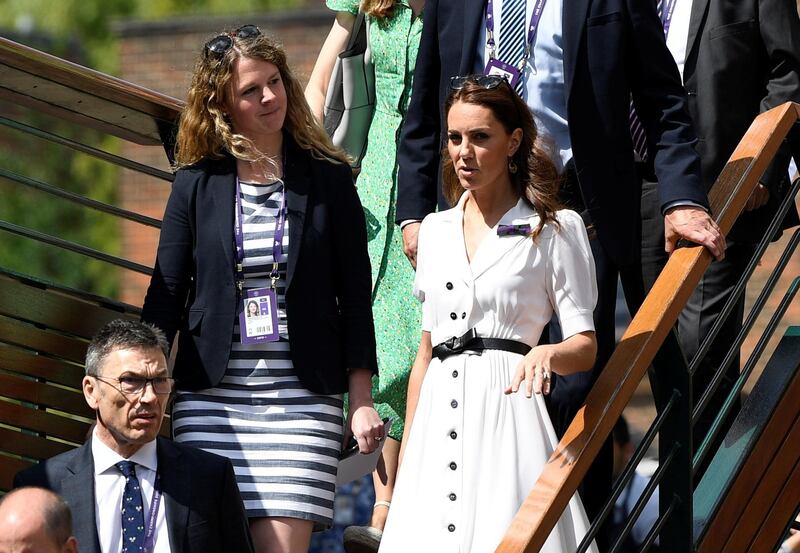 Kate Middleton, Duchess of Cambridge, arrives at Wimbledon on Tuesday. Reuters
