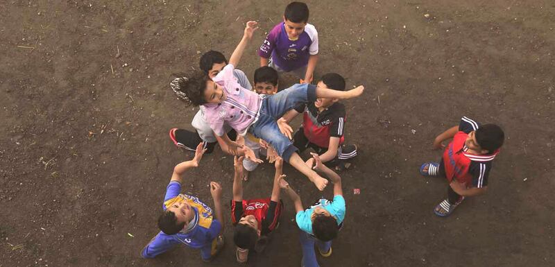 BARAKAT KHALED CELEBRATING THEIR LITTLE ONE EGYPT
A group of children playing in the street and this is how they celebrated when one of them scored. Credit: National Geographic. 