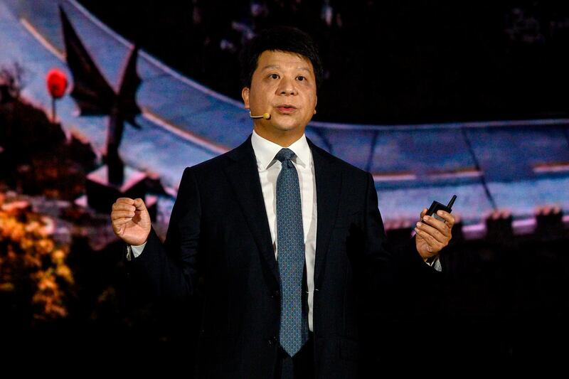 Huawei rotating chairman Guo Ping speaks during the Huawei Global Analyst Summit 2020 at the Huawei headquarters in Shenzhen, China's southern Guangdong province on May 18, 2020.
 Chinese technology giant Huawei on May 18 assailed the latest US move to cut it off from semiconductor suppliers as a "pernicious" attack that will sow chaos in the global technology sector and other industries.
 / AFP / NOEL CELIS
