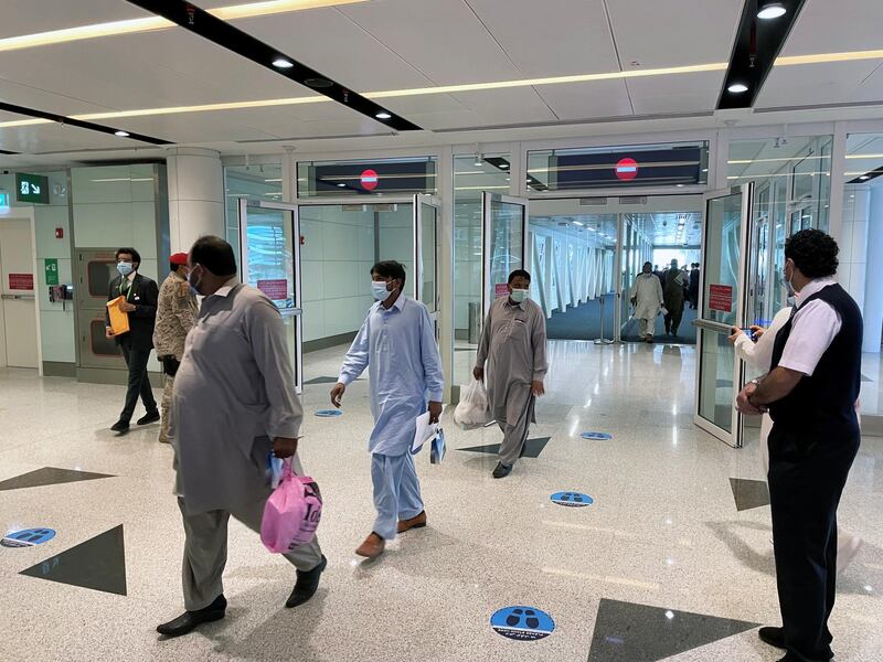 The first batch of Muslims from international flights arrive for Umrah after Saudi authorities ease coronavirus disease restrictions, at King Abdulaziz International Airport in Jeddah. Reuters