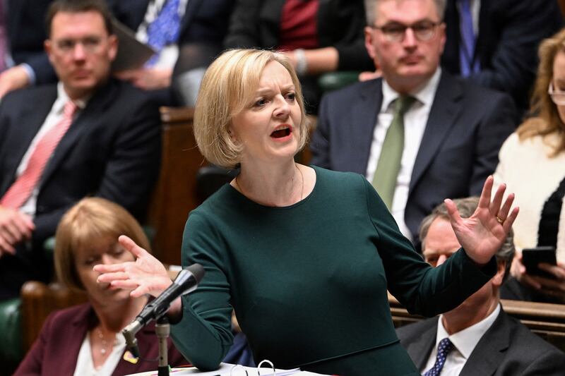 Prime Minister Liz Truss attempts to answer growing concerns over Britain's economic plight during Prime Minister's Questions. AFP