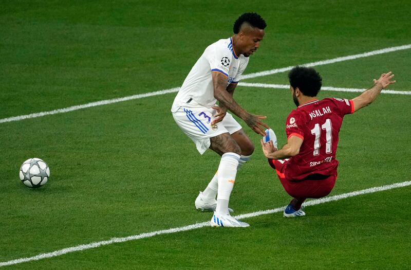 Eder Militao - 8. Won 100 per cent of his aerial duels and both attempted tackles while also making three successful interceptions, the Brazilian was a rock amid relentless Liverpool attacks. AP