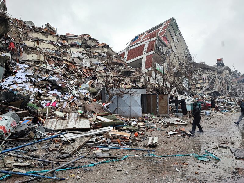 Collapsed buildings in Kahramanmaras, Turkey. Reuters