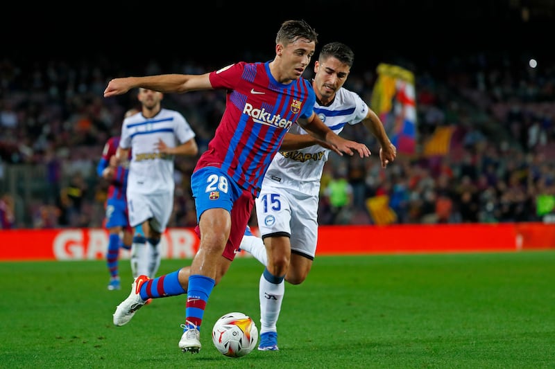 Nico Iglesias 7. The 19-year-old pushed right up against the Espanyol players as Barça pressed high. Had a first half chance but went down lightly. AP Photo