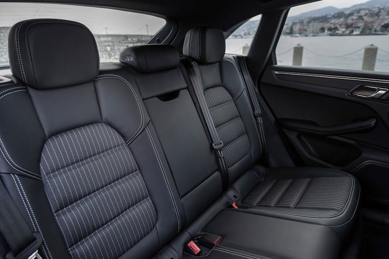 Inside the spacious back of the Macan T.