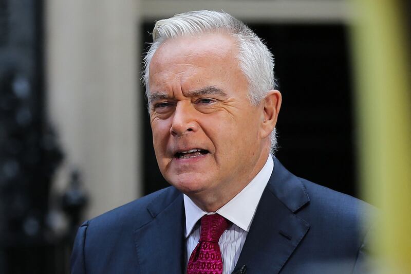 BBC journalist Huw Edwards speaks in front of a camera in Downing Street, central London, in September of last year. AFP