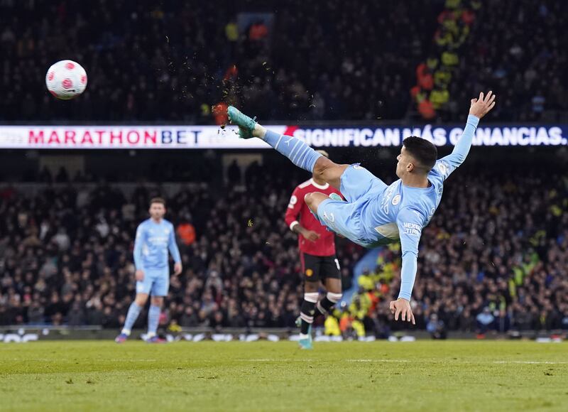Joao Cancelo - 8: Vital tracking back and challenge on Elanga as United man lined-up shot on goal after 60 minutes. Saw acrobatic volley saved by De Gea with 10 minutes left. EPA