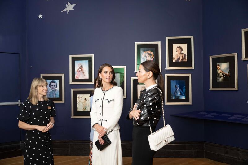 The Princess of Wales views the Yevonde: Life and Colour exhibition. Getty 