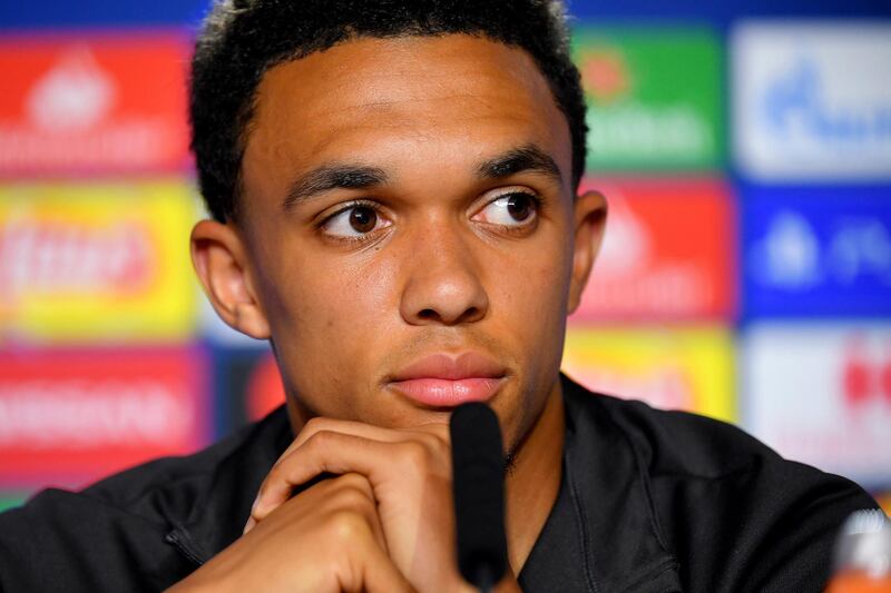 Liverpool's Trent Alexander-Arnold  during a press conference. PA Photo