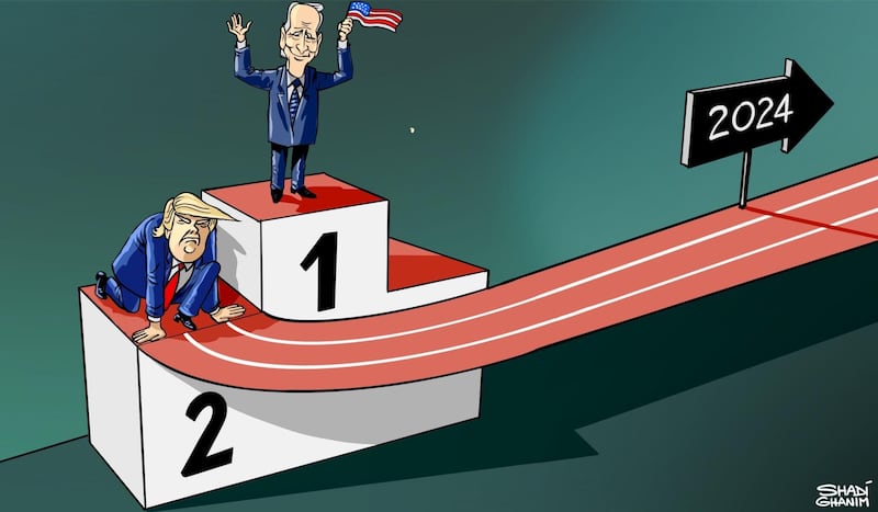 Shadi Ghanim's take on Donald Trump setting himself up for a rematch against Joe Biden in the 2024 presidential election