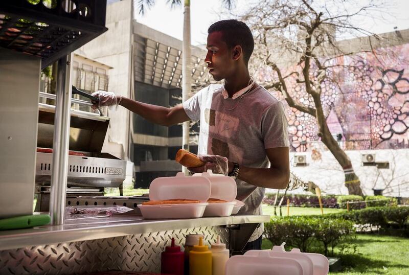 Hisham Ramadan is an employee at Hot Dog Stand, a small business that is part of the Greek Campus, a small business incubator designed to help entrepreneurs in Cairo. David Degner / Getty Reportage

