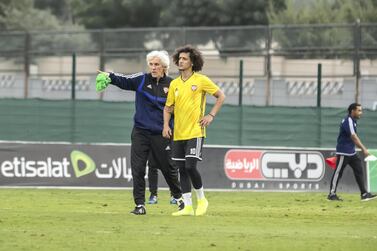 DUBAI, UNITED ARAB EMIRATES. 05 JANUARY 2020. Practise of the UAE National Footbal team at the UAE Football Association HQ in Al Khawaneej. Coach Ivan Jovanovic. (Photo: Antonie Robertson/The National) Journalist: John McAuley. Section: Sport.