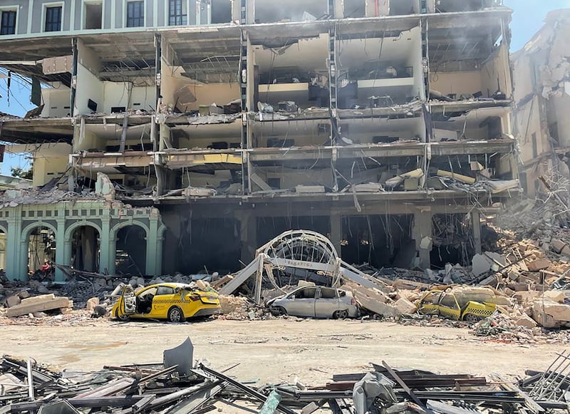 The aftermath of a huge explosion that destroyed the Hotel Saratoga in the centre of Cuba's capital Havana. Reuters