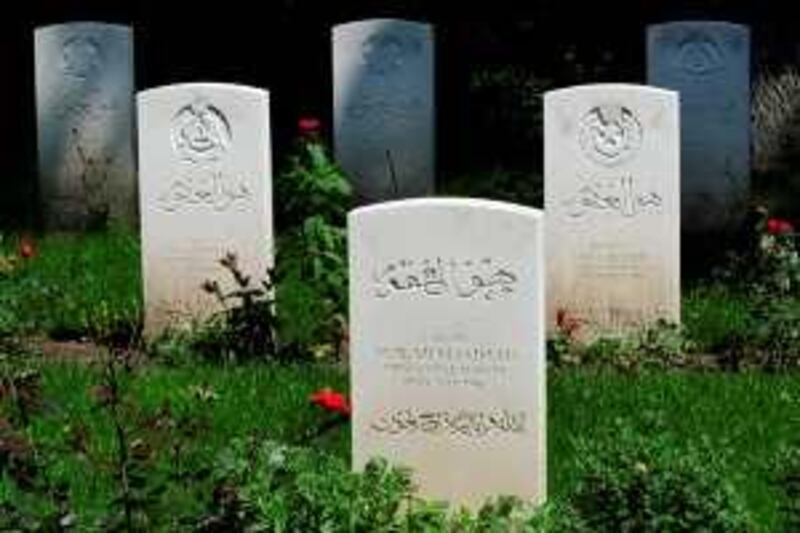 Headstones of Muslim, Sikh and Hindu soldiers in Zehrensdorf cemetery, tended by the Commonwealth  War Graves Commission. The cemetery contains 206 graves of soldiers from undivided India who had fought for Britain, were taken prisoner by the Germans and died in ÒHalf Moon CampÓ - a nearby POW camp set up in 1914 for 30,000 soldiers from the colonies of the Entente powers. Photo taken by David Crossland on July 3, 2009, to accompany story on Half Moon camp.

