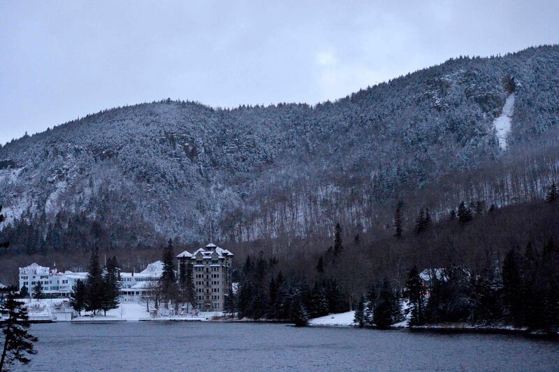 The historic Balsams resort next to the Hale House, where midnight voting takes place as part of the first ballots cast in the US Presidential Election, in Dixville Notch. AFP