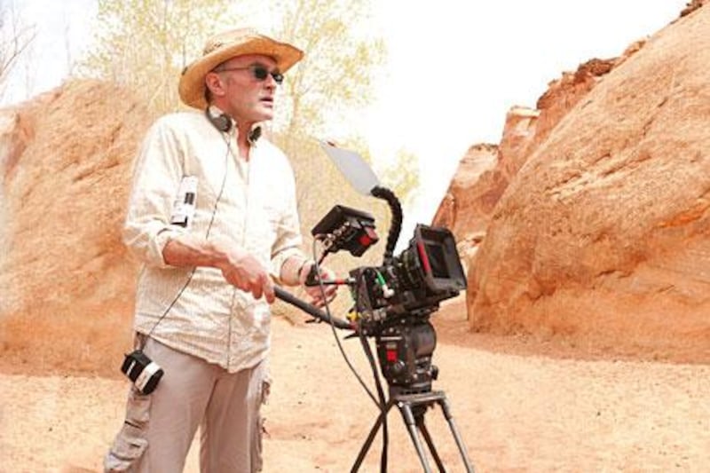 On location: the director Danny Boyle in Bluejohn Canyon, Utah. Chuck Zlotnick / Fox Searchlight