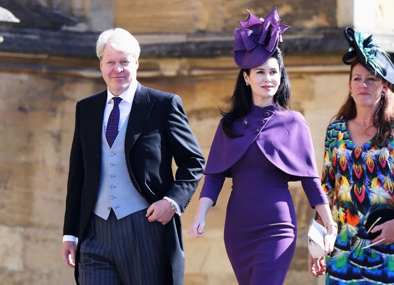 Charles Spencer and Karen Spencer arrive at the wedding of Prince Harry to Meghan Markle at St George's Chapel, Windsor Castle in Windsor.  Chris Jackson / Getty Images