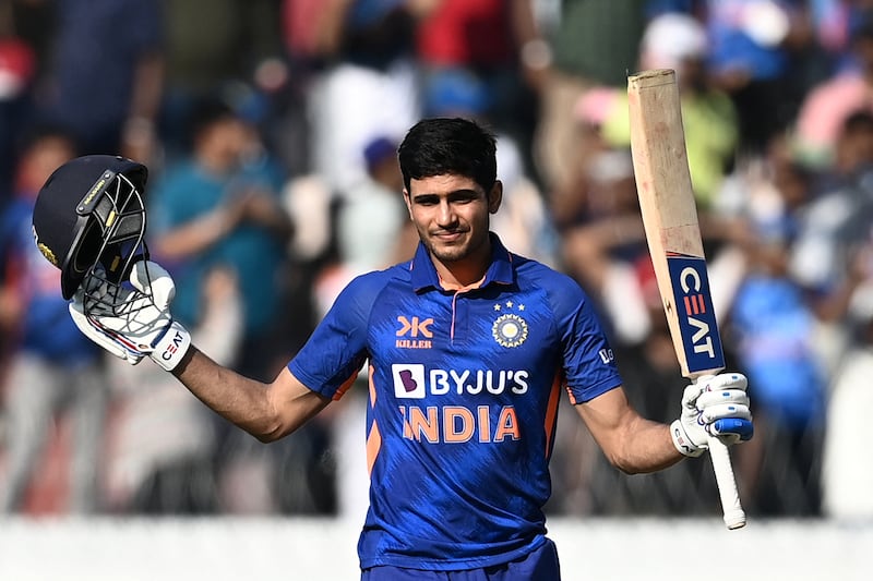 Shubman Gill scored more than half of India's total of 349 in Hyderabad. AFP
