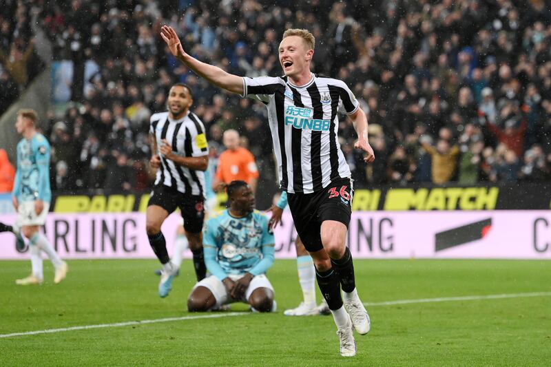 Sean Longstaff 8: Missed multiple chances in recent games, but fired team into fifth minute lead with low finish. Nearly made it two minutes later but shot wide. Did sweep home second after 20 minutes after superb Newcastle move. Denied hat-trick by Bazunu save 15 minutes from time. Getty
