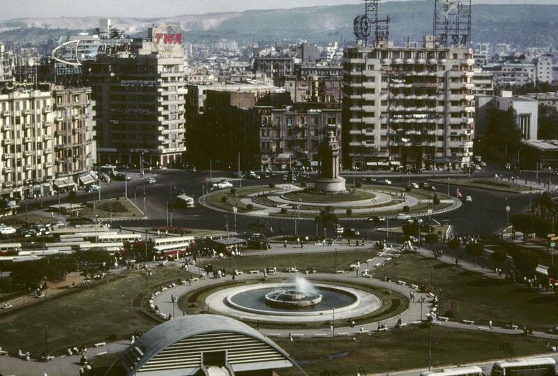 Mandatory Credit: Photo by Granger/Shutterstock (8654744a)
Cairo: Tahrir Square, 1965. View Of Tahrir Square In Cairo, Egypt, From The Nile Hilton Hotel. Photograph, C1965.
Cairo: Tahrir Square, 1965.