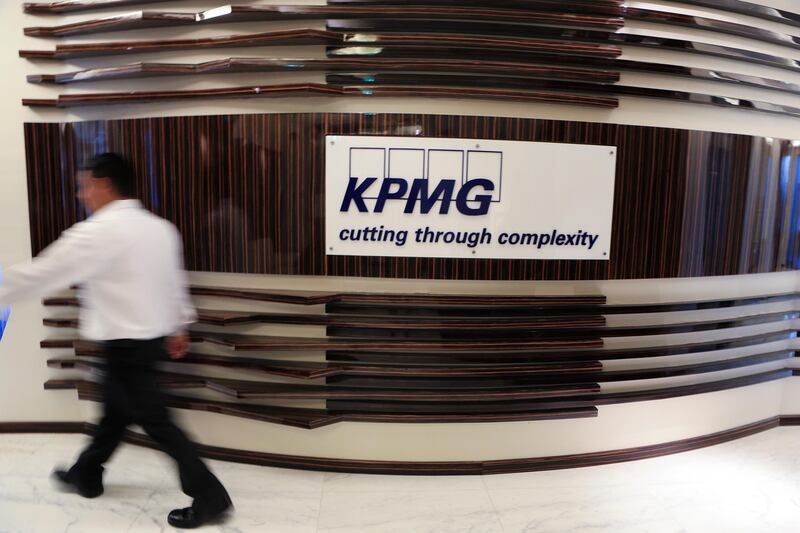 DUBAI, UAE. March 27, 2014- Stock photograph of KPMG branding in Dubai, Thursday, March 27, 2014. (Photos by: Sarah Dea/The National, Story by: Tom Arnold, Business)
