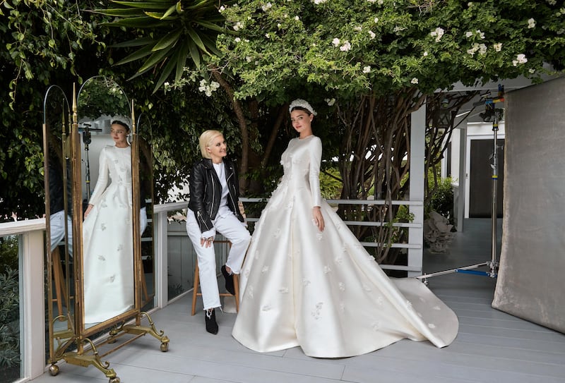 Miranda Kerr's wedding dress was inspired by Grace Kelly’s iconic dress at her 1956 wedding to Prince Rainier of Monaco. Courtesy Patrick Demarchelier