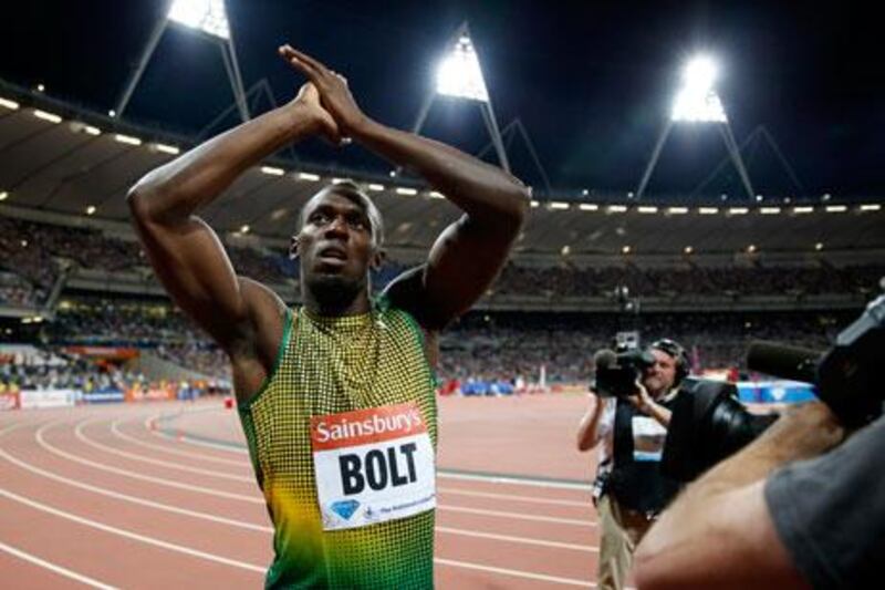 Usain Bolt set his record times of 9.58 seconds and 19.19secs at the World Championships in Berlin four years ago. Matt Dunham / AP Photo