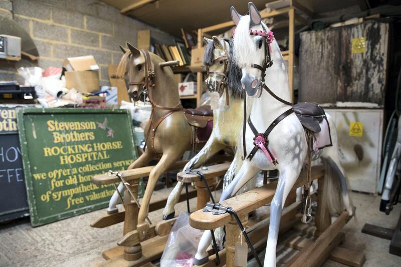 BETHERSDEN,UK 20th March 2019. Horses at the rocking horse hospital  at Stevenson Brothers rocking horse makers  in the village of Bethersden, near Ashford, United Kingdom. Stephen Lock for the National 