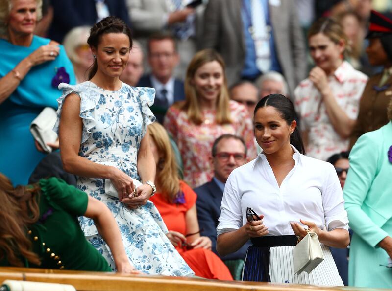 Meghan, Duchess of Sussex, and Pippa Middleton in the Royal Box ahead of the final between Serena Williams of the U.S. and Romania's Simona Halep REUTERS/Hannah McKay