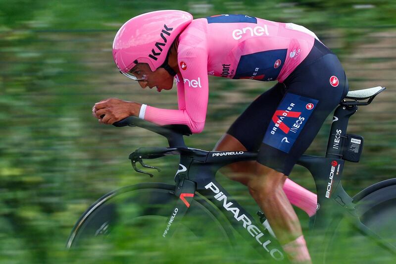 Team Ineos rider Egan Bernal rides during the 21st and last stage of the Giro d'Italia. AFP