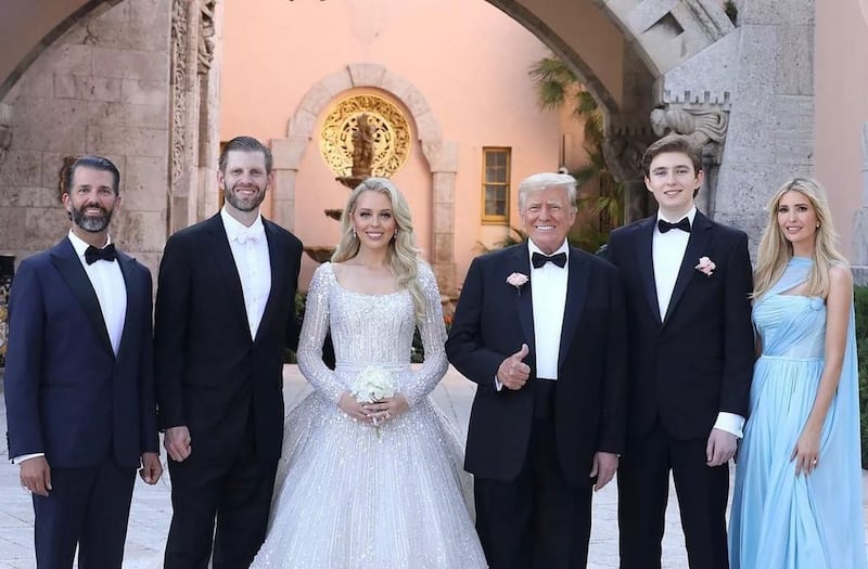 Tiffany with her father and siblings on her wedding day. Instagram / Ivanka Trump

