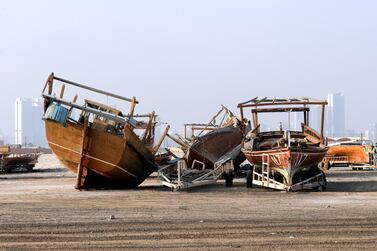 A dhow yard at the Al Mina area, Abu Dhabi. Victor Besa / The National 