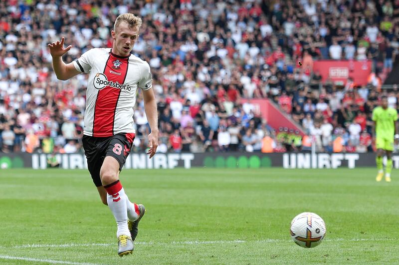 James Ward-Prowse – 7. Typically energetic, motoring up and down to set the tone for his side’s tactical pressing. Always looked dangerous when providing a supply line from dead balls or in open play, despite limited movement in front of him as United defended stoutly in central areas. EPA