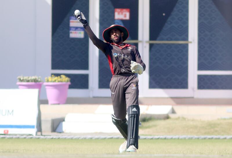 UAE wicketkeeper Vriitya Aravind.