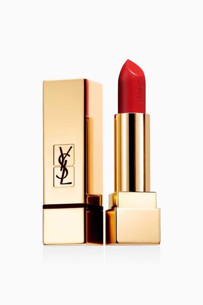 Le Rouge Rouge Pur Couture Lipstick, Dh195, YSL Beauty. Courtesy YSL Beauty