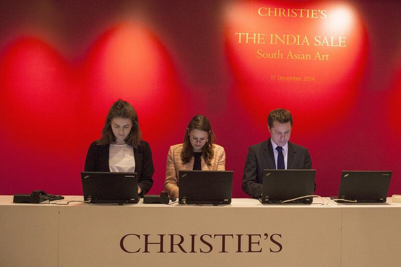 Christie’s auction of Indian art this month raised more than $12 million. Subhash Sharma for The National
