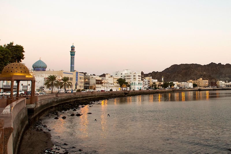 This picture shows a partial view of the seaside corniche in the Omani capital Muscat on September 18, 2020.  / AFP / Haitham AL-SHUKAIRI
