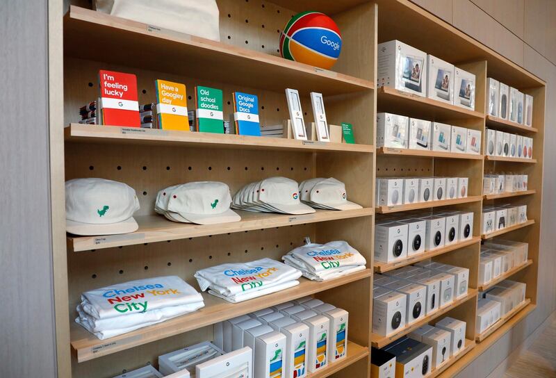 Google products are on display at the retail store in the Chelsea neighborhood of New York. EPA