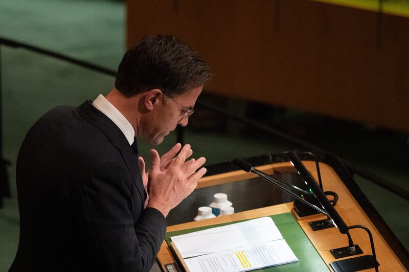 Dutch Prime Minister Mark Rutte says nuclear threats by Russian President Vladimir Putin were meant to sow division in a united front shown by the world. AFP