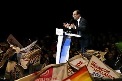 Nicolas Sarkozy lost the 2012 French presidential election to his socialist rival Francois Hollande, pictured at a campaign rally. Photo: PA