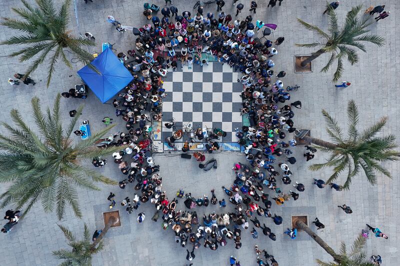 Musicians performing at the corniche in Beirut, as part of Al Bustan International Festival. EPA