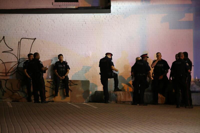 Police are seen near the scene of a mass shooting in Toronto. Reuters