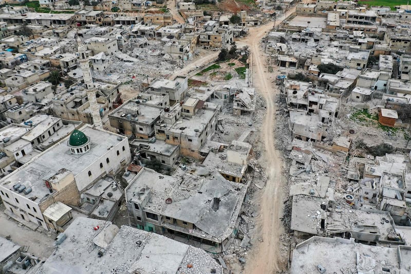Like other towns in Idlib, Afis has sustained widespread destruction due to heavy fighting and air strikes. AFP