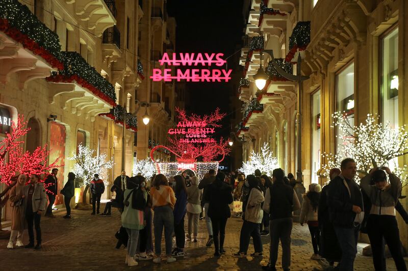 Christmas illuminations in downtown Beirut, Lebanon. Reuters