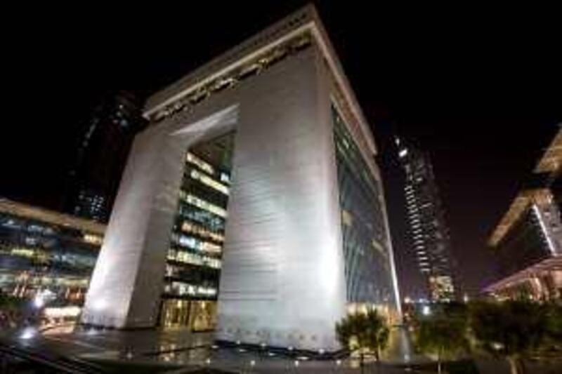 Dubai - October 12, 2009 - The DIFC building in Dubai October 12, 2009.  (Photo by Jeff Topping/The National) *** Local Caption ***  JT003-1012-DIFC BUILDING_MG_8912.jpg